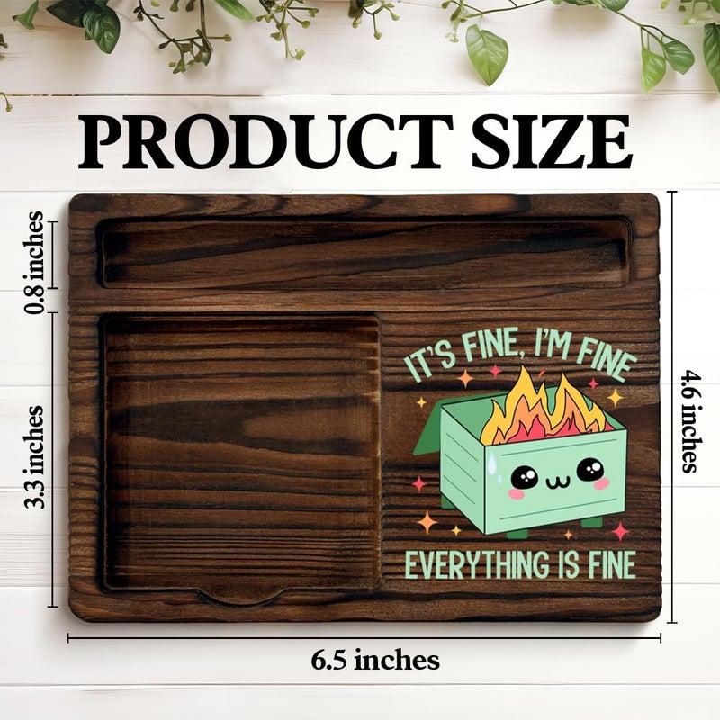 QODMGD Dumpster Fire Sticky Note Holder Funny Office Gifts for Coworkers Employees, I'm Fine Everything is Fine Dumpster Fire Post It Note Dispenser for Office Cubicle Desk Decor - Image 2